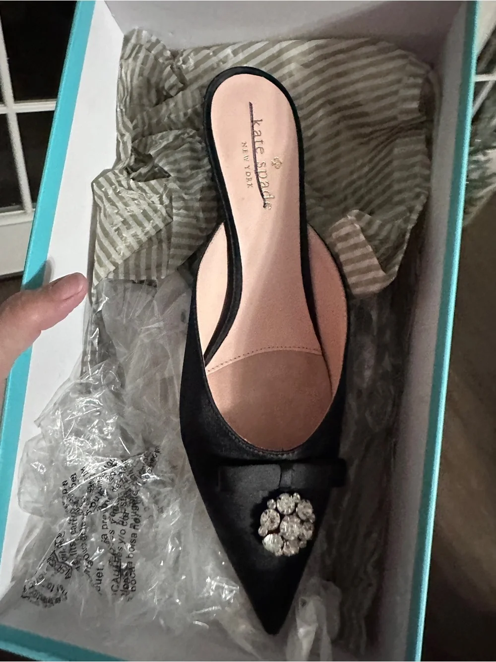 Kate Spade Darlene Satin Kitten Heels elegant cocktail slide shoes Size 7.5